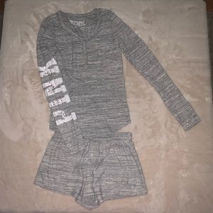 Grey PINK Boxer PJ Set